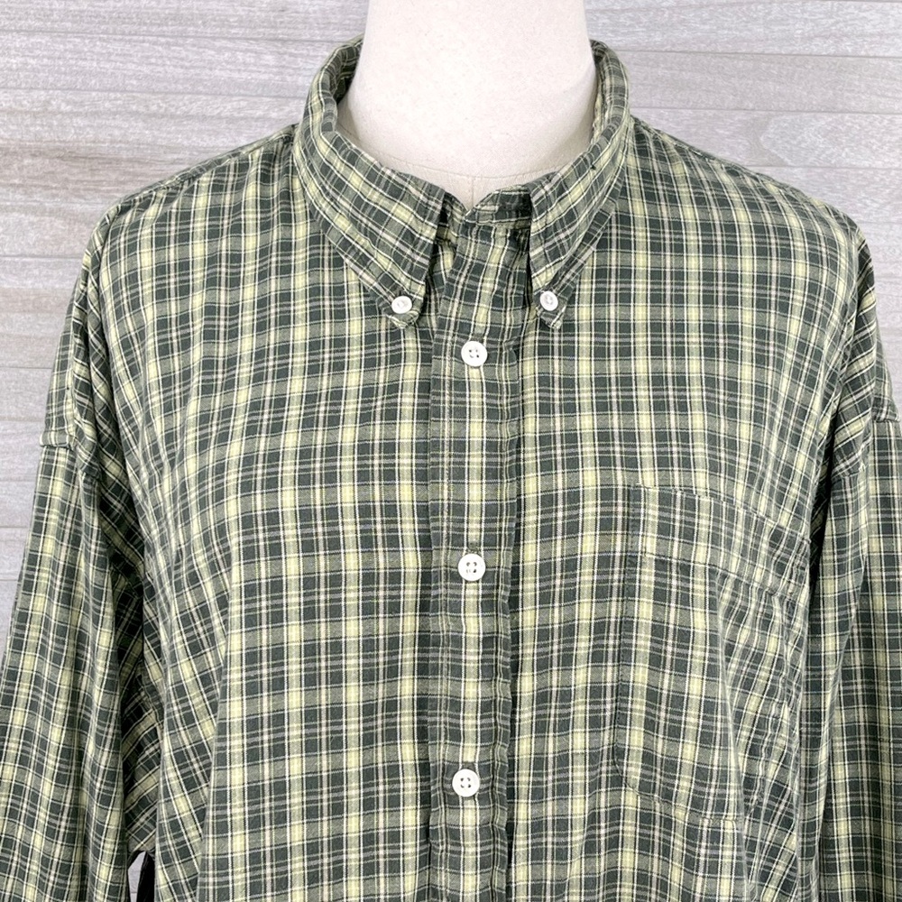 J. RIGGINGS (Sportswear) Men's 100% Cotton
Button Down Shirt Green Check-XXL
